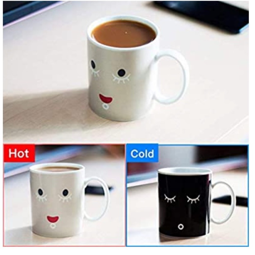 Heat Changing Face Mug Morning Color Cup Coffee COLOR CHANGING